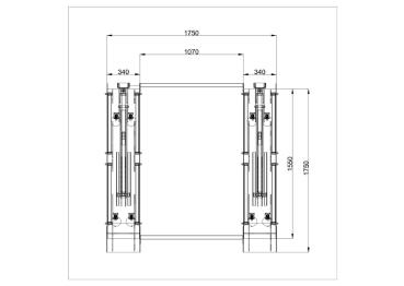 Mobile Hebebühne Scherenhebebühne Reifendienst mechanisch JH6 blau JH-TWIN-062-DRILL-5015-V01